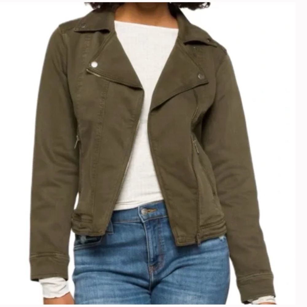 Liverpool Bradford Moto Denim Jacket Olive xl